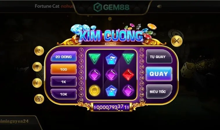 Giao diện chơi Nổ Hũ Kim Cương tại Gem88